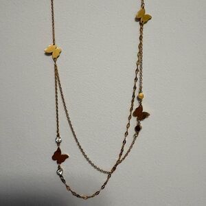 BloomChic Gold Butterfly Charm Necklace